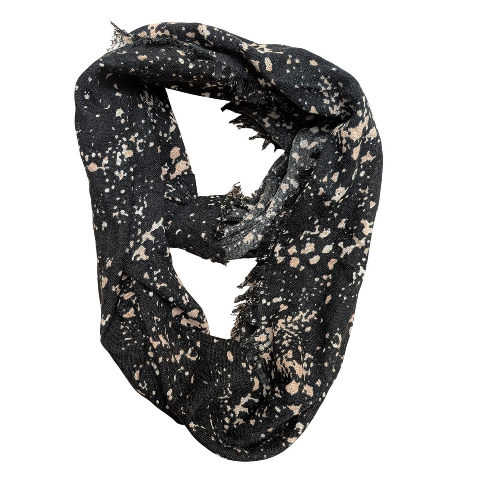 Urban Outfitters Ecote Infinity Scarf Splatter Print Black Neutral Layering